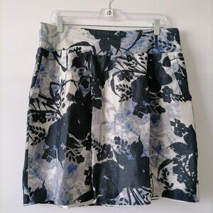 Ann Taylor Womens Blue White Floral Short Straight & Pencil Skirt Size 14